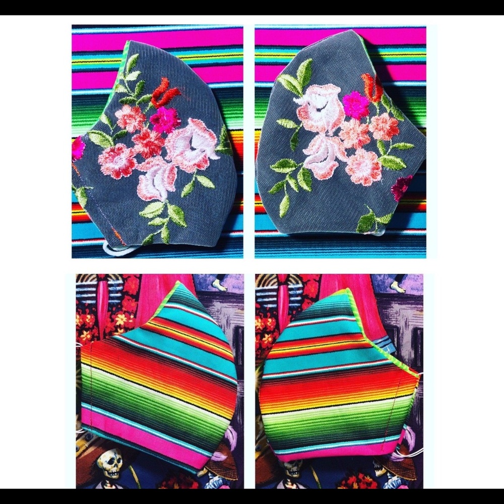 Mexican Inspired Fancy -Black-Face Mask